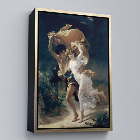 Kahverengi Çerçeveli Fırtına Dekoratif Duvar Tablosu