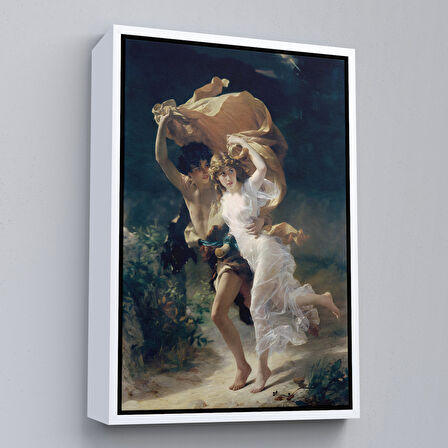 Kahverengi Çerçeveli Fırtına Dekoratif Duvar Tablosu