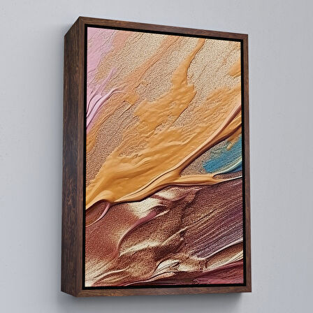 Beyaz Çerçeveli Yağlıboya Görünümlü Modern Tablo