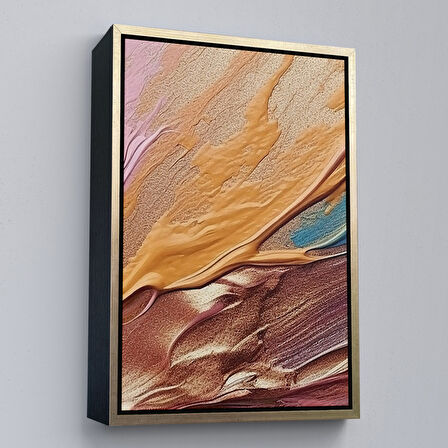 Beyaz Çerçeveli Yağlıboya Görünümlü Modern Tablo