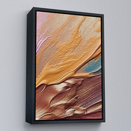 Beyaz Çerçeveli Yağlıboya Görünümlü Modern Tablo