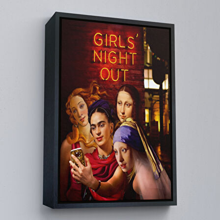 Altın Çerçeveli Kızlar Gecesi, Girls Night Out, Dekoratif Duvar Tablosu