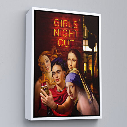 Altın Çerçeveli Kızlar Gecesi, Girls Night Out, Dekoratif Duvar Tablosu