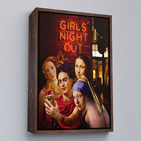 Altın Çerçeveli Kızlar Gecesi, Girls Night Out, Dekoratif Duvar Tablosu
