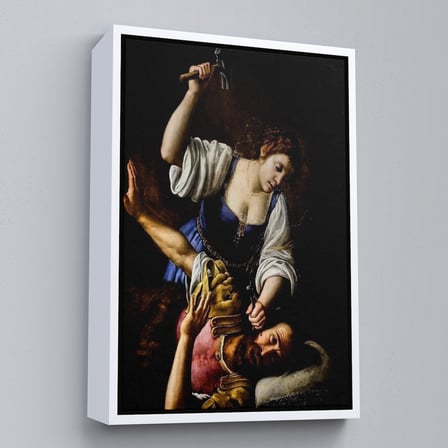 Kahverengi Çerçeveli Giuseppe Vermiglio'un Jael and Sisera İsimli Eseri Dekoratif Duvar Tablosu
