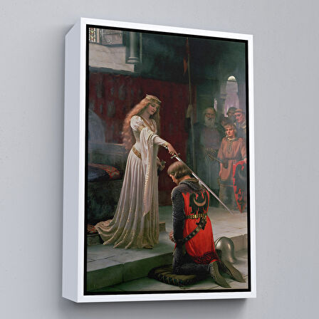 Altın Çerçeveli Edmund Leighton The Accolade Dekoratif Duvar Tablosu