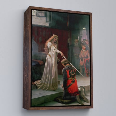 Beyaz Çerçeveli Edmund Leighton The Accolade Dekoratif Duvar Tablosu