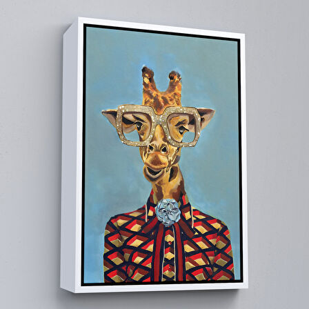 Siyah Çerçeveli Sosyetik Zürafa Dekoratif Duvar Tablosu