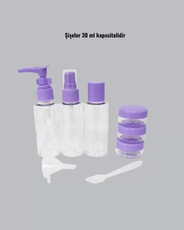 Taşınabilir 5’li Seyahat Banyo Seti Şampuanlık Sprey Krem Kutusu Yeni Nesil