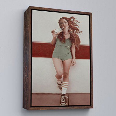 Altın Çerçeveli Günümüz Modern Venüsü Dekoratif Duvar Tablosu