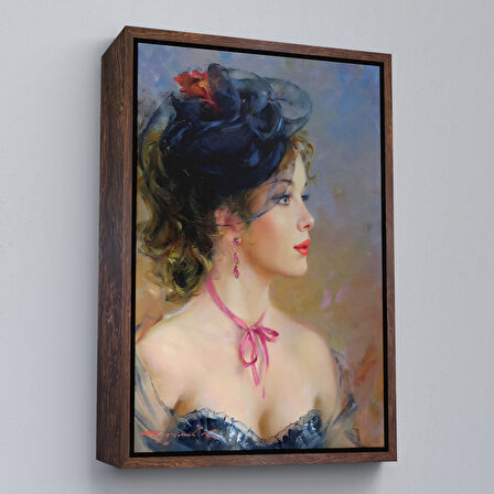 Siyah Çerçeveli Güzel Helen Dekoratif Duvar Tablosu