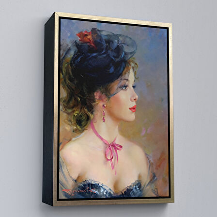 Siyah Çerçeveli Güzel Helen Dekoratif Duvar Tablosu
