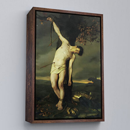 Beyaz Çerçeveli Dağ Manzarası Dekoratif Duvar Tablosu