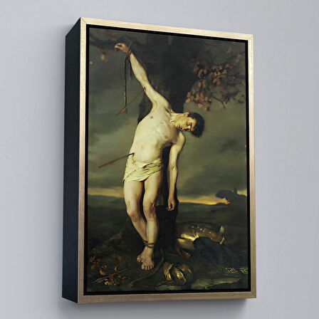 Beyaz Çerçeveli Dağ Manzarası Dekoratif Duvar Tablosu