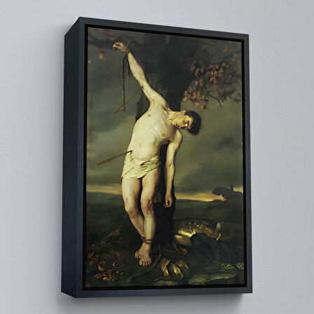 Beyaz Çerçeveli Dağ Manzarası Dekoratif Duvar Tablosu