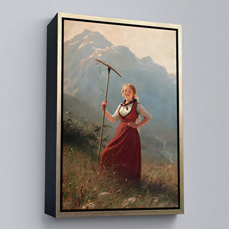 Kahverengi Çerçeveli Alman Köylü Kızı Dekoratif Duvar Tablosu