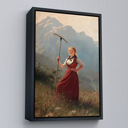 Kahverengi Çerçeveli Alman Köylü Kızı Dekoratif Duvar Tablosu