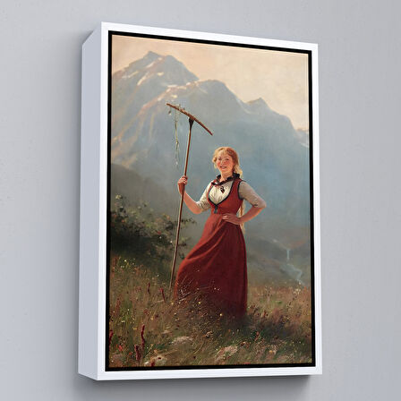 Kahverengi Çerçeveli Alman Köylü Kızı Dekoratif Duvar Tablosu