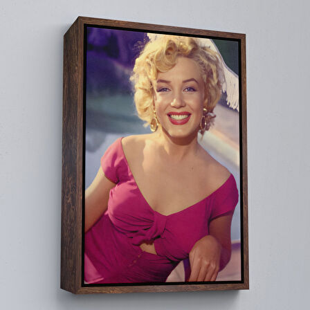 Kahverengi Çerçeveli Marilyn Monroe Dekoratif Duvar Tablosu