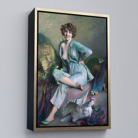 Beyaz Çerçeveli Emile Friant'in Tanıdık Kuşlar İsimli Eseri Duvar Tablosu Familiar Birds