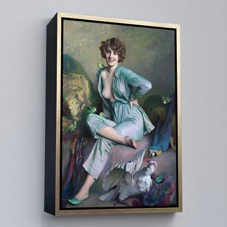 Kahverengi Çerçeveli Emile Friant'in Tanıdık Kuşlar İsimli Eseri Duvar Tablosu Familiar Birds