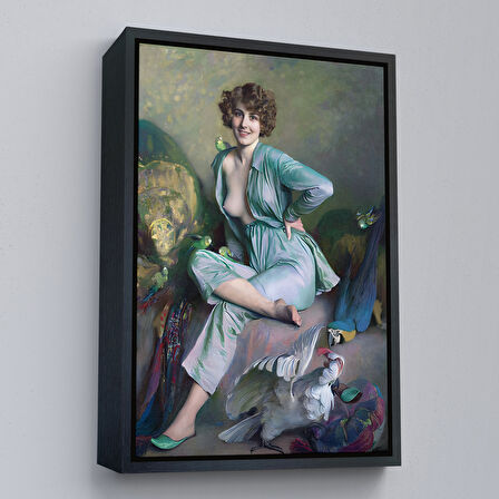 Kahverengi Çerçeveli Emile Friant'in Tanıdık Kuşlar İsimli Eseri Duvar Tablosu Familiar Birds