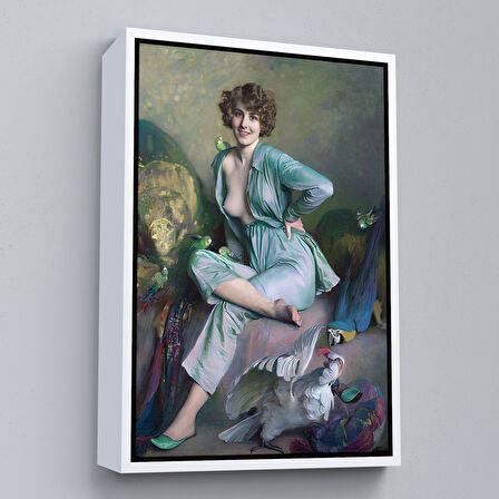 Kahverengi Çerçeveli Emile Friant'in Tanıdık Kuşlar İsimli Eseri Duvar Tablosu Familiar Birds