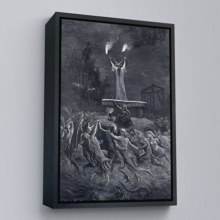 Siyah Çerçeveli Şabat Dansı Duvar Tablosu, Gustave Dore