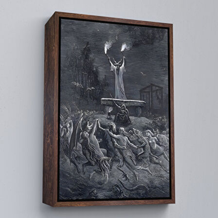Siyah Çerçeveli Şabat Dansı Duvar Tablosu, Gustave Dore