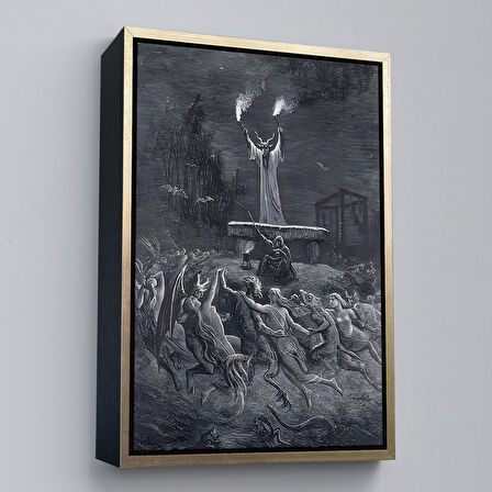 Siyah Çerçeveli Şabat Dansı Duvar Tablosu, Gustave Dore