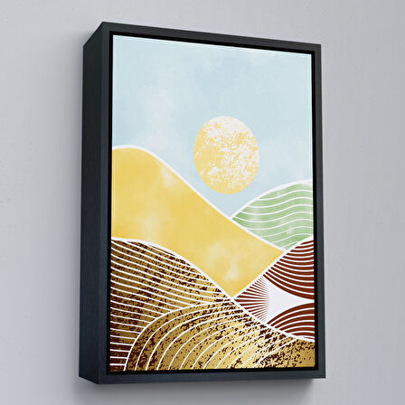 Beyaz Çerçeveli Dağların Arasındaki Güneş Manzarası Tablo