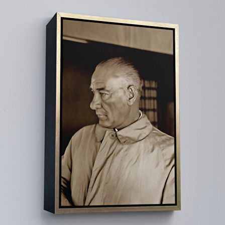 Beyaz Çerçeveli Atatürk Tablosu