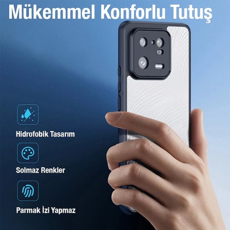 Dux Ducis Xiaomi Uyumlu 13 Pro Aimo Series Premium Buzlu Sert PC-TPU Kılıf-(5775) — Renk: Siyah