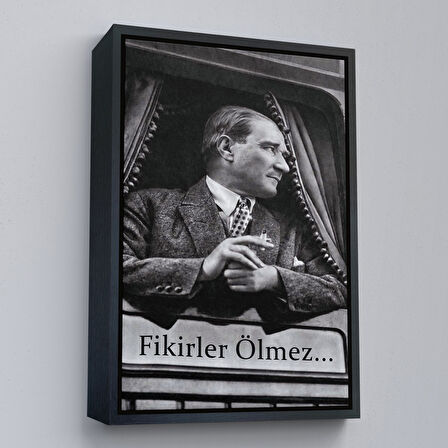 Altın Çerçeveli Atatürk'ün Doğu Ekspresinde Fotoğrafı Duvar Tablosu