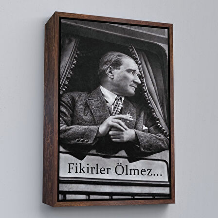 Altın Çerçeveli Atatürk'ün Doğu Ekspresinde Fotoğrafı Duvar Tablosu