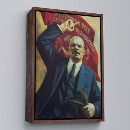 Beyaz Çerçeveli Vladimir Ilyic Lenin Dekoratif Duvar Tablosu
