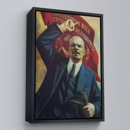Beyaz Çerçeveli Vladimir Ilyic Lenin Dekoratif Duvar Tablosu