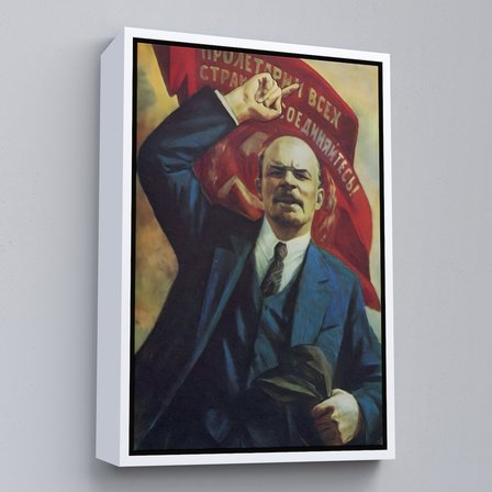 Beyaz Çerçeveli Vladimir Ilyic Lenin Dekoratif Duvar Tablosu