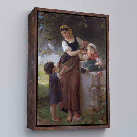 Kahverengi Çerçeveli Bende İstiyorum Diyen Çocuk Dekoratif Duvar Tablosu