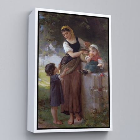 Kahverengi Çerçeveli Bende İstiyorum Diyen Çocuk Dekoratif Duvar Tablosu