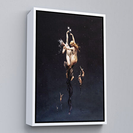 Beyaz Çerçeveli Luis Ricardo Falero İkiz Yıldızlar Tablosu