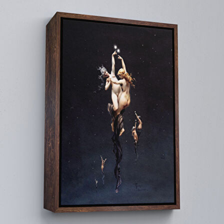 Beyaz Çerçeveli Luis Ricardo Falero İkiz Yıldızlar Tablosu