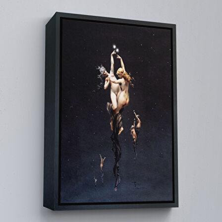 Beyaz Çerçeveli Luis Ricardo Falero İkiz Yıldızlar Tablosu