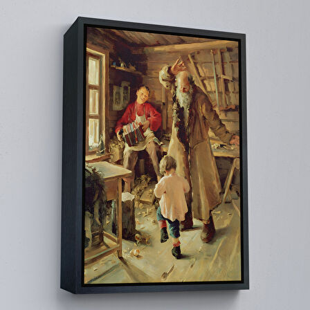 Altın Çerçeveli Mutlu Bir An Tablosu