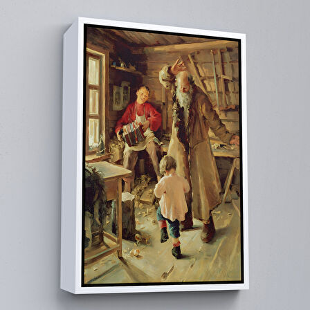 Altın Çerçeveli Mutlu Bir An Tablosu