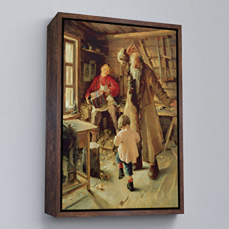 Altın Çerçeveli Mutlu Bir An Tablosu