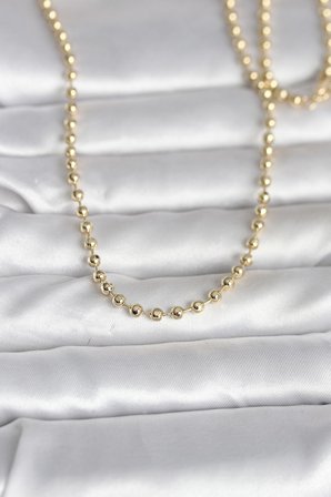 CM 14K Gold Renk Top Zincirli Model 60 cm Kadın Kolye 5886