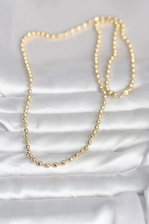 CM 14K Gold Renk Top Zincirli Model 60 cm Kadın Kolye 5886