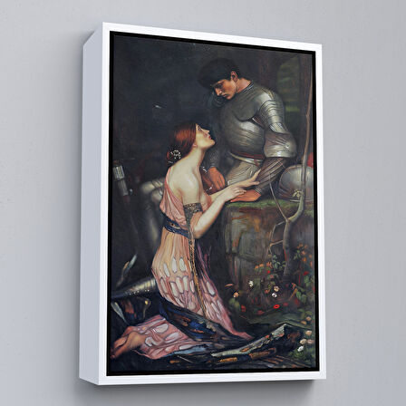 Siyah Çerçeveli John William Waterhouse'un Lamia ve Şövalyesi Orenco Kanaviçe Tablosu