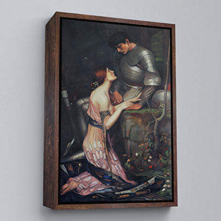 Siyah Çerçeveli John William Waterhouse'un Lamia ve Şövalyesi Orenco Kanaviçe Tablosu